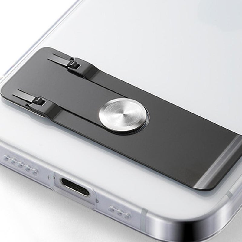 Ultra Thin Phone Kickstand, Slim Vertical and Horizontal 360° Rotating Universal Alloy Steel Metal Stable Stand, Portable Foldable Phone Stand, Pocket Friendly Phone Holder for Phone Case (Black) - Image 3